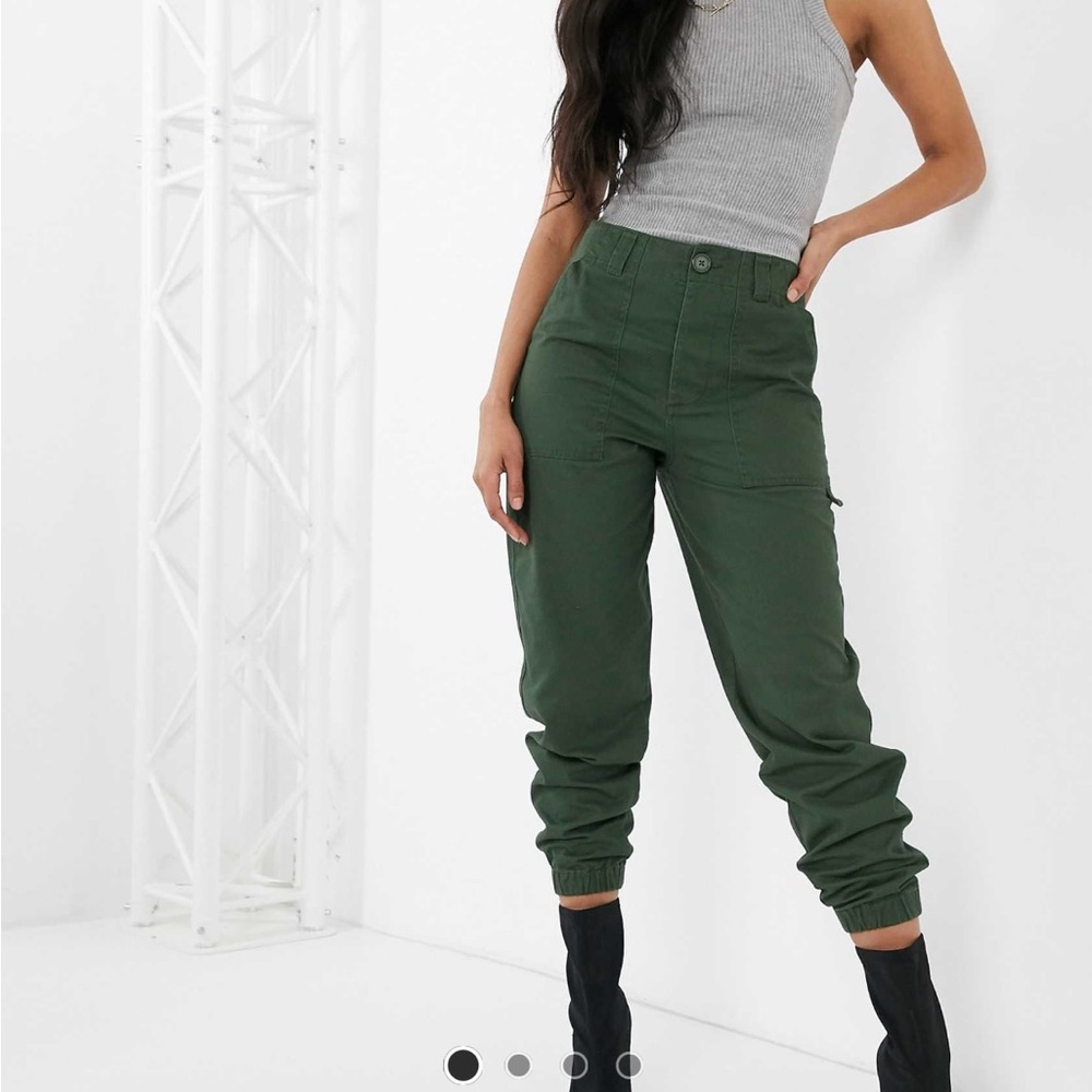 ASOS design slim combat with jogger hem in khaki